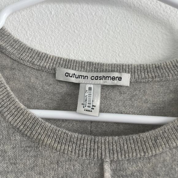Autumn Cashmere Sweater Women XS Gray Cropped Boxy Knit Classic Casual Minimal - Picture 3 of 8